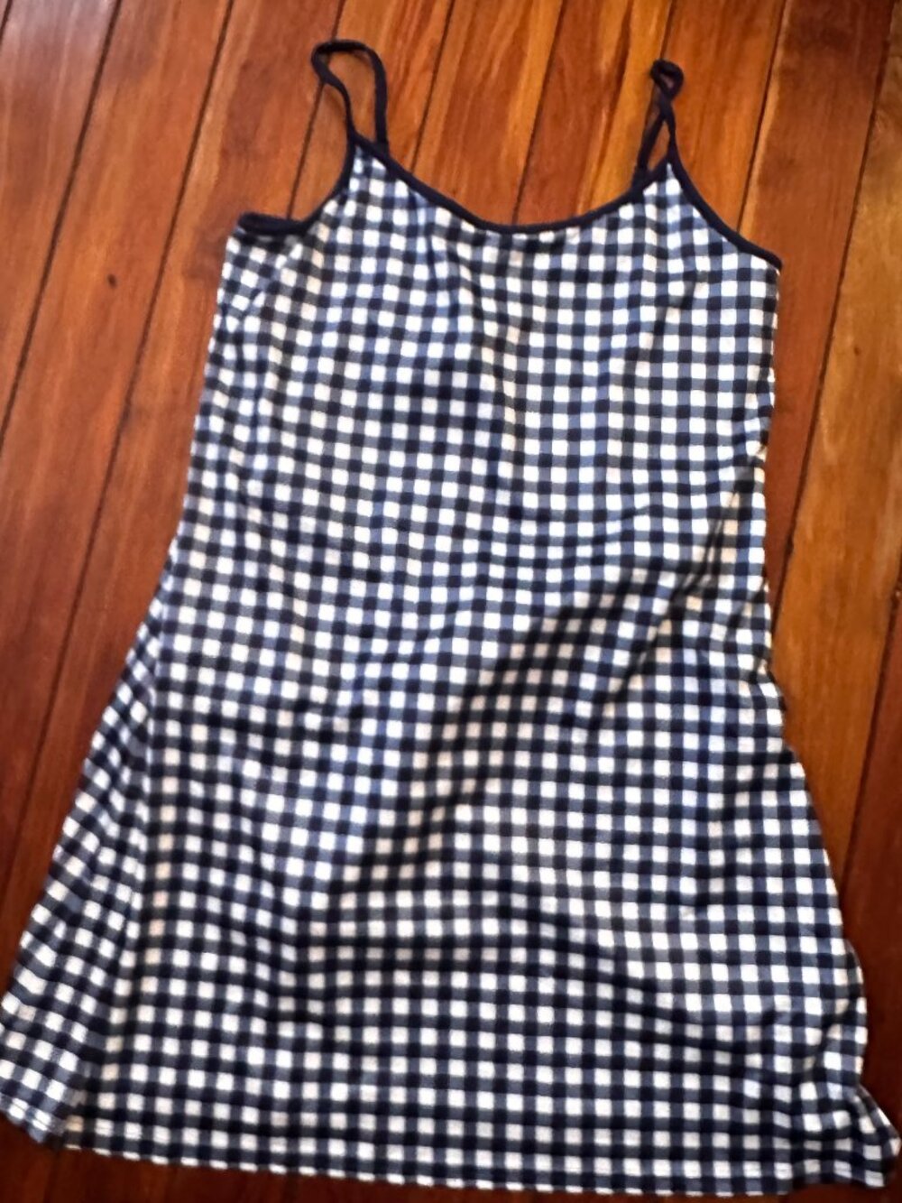 NWT J. Crew Factory Navy and White Gingham Active Dress - Picture 2 of 6